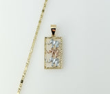 Gold plated tri-color elephant 2mm star chain necklace on delicate links.
Gold plated starfish pattern chain necklace wi