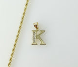 Gold plated rope and braided chain necklace with letter "K" pendant.

Gold plated dainty rope and braided chain necklace