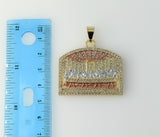 Plated Tri-Color Blinged The Last Supper 4mm Rope/Braided Chain Necklace
