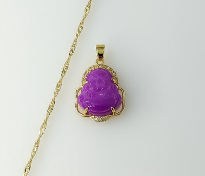 Plated Dainty Buddha 14K Twist Chain Necklace