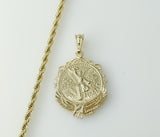 A gold-plated rope and braided chain double-sided necklace with intricate details.