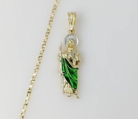 Plated Small Multicolor Saint Jude 2.5mm Star Chain Necklace