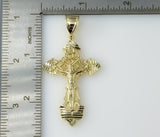 Plated Cross Crucifix Pendant With Optional 14K 3mm-4mm Rope Chain Necklace