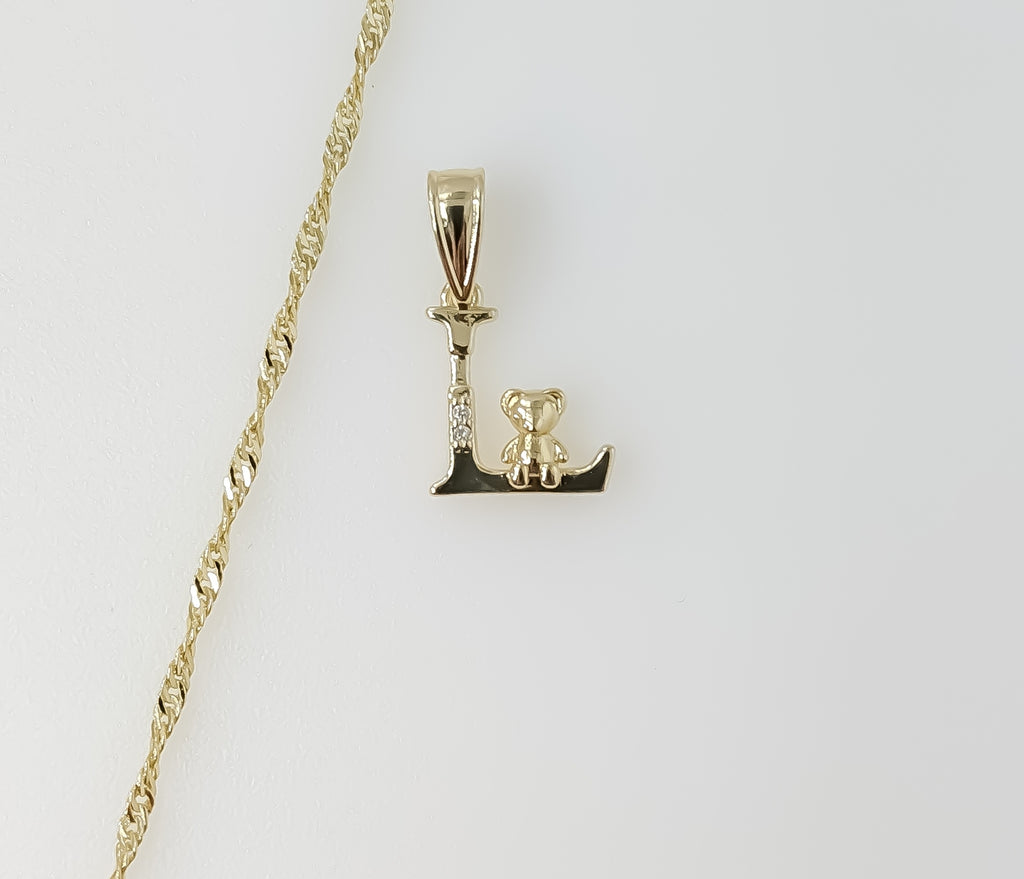 Plated Dainty Letter "L" 14K Twist Chain Necklace