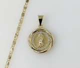 Plated Dainty Virgin Mary 2mm Star Solid Chain Necklace
