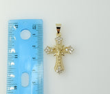 Plated Small Cross Jesus Crucifix 14K Twist Chain Necklace