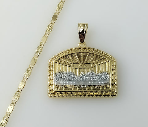 Small Multicolor The Last Supper Plated 2mm Star Solid Chain Devotion Necklace