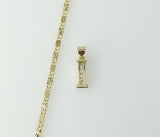 Plated Dainty Letter "I" 2mm Star Solid Chain Necklace