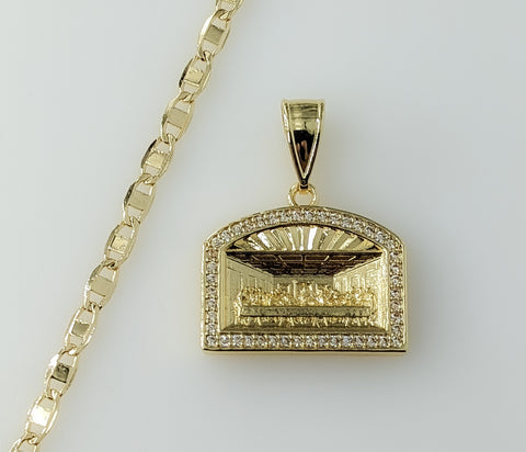 Plated Dainty The Last Supper 3mm Flat Mariner Anchor Chain Necklace