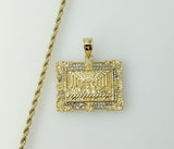 Gold plated chain necklace with braided rope and The Last Supper design.
Gold plated 3mm braided rope chain necklace fea
