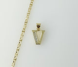 Plated Dainty Letter "V" 2.5mm Star Chain Necklace