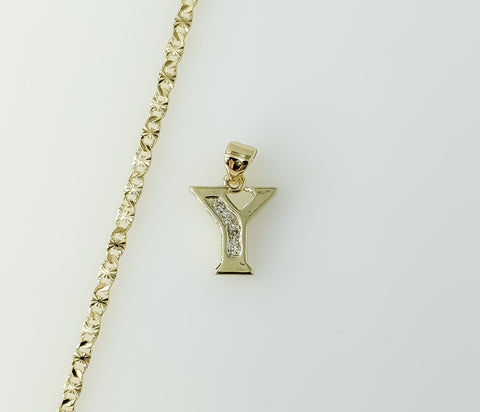 Plated Dainty Letter "Y" 2.5mm Star Chain Necklace