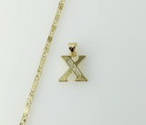 Plated Dainty Letter "X" 2mm Star Solid Chain Necklace