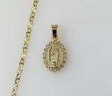 Plated Dainty Virgin Mary 2.5mm Star Chain Necklace
