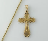 Plated Cross Crucifix 3mm Rope/Braided Chain Necklace