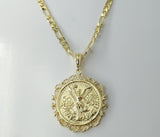 A 6mm gold plated 18K figaro chain necklace in a Mexican Centenario style.