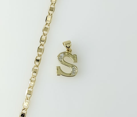 Gold plated mariner anchor chain necklace with a 3mm flat link style.
