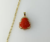 Gold plated dainty Buddha pendant on a 3mm star chain necklace.
