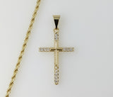 Plated Small Cross 2mm Rope/Braided Chain Necklace