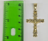 Plated Cross Pendant and 18" Cuban Chain Set