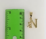 Plated Letter Initial "N" Pendant