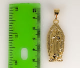 Virgin Mary Cross Double Pendants Charms 3mm Rope/Braided Plated Necklace