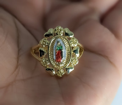 Plated Multicolor Virgin Mary Ring
