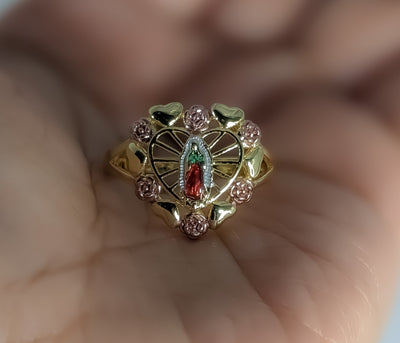 Plated Multicolor Virgin Mary Ring