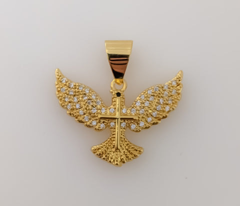 Plated Blinged Holy Spirit Dove Pendant