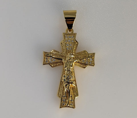 Plated Blinged Cross Pendant
