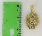 Virgin Mary Cross Double Pendants Charms 3mm Figaro Plated Necklace