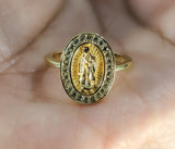 Plated Adjustable Virgin Mary Ring