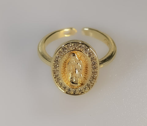 Plated Adjustable Virgin Mary Ring