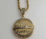 Plated Large The Last Supper 4mm Rope/Braided Chain Necklace