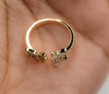 Plated Adjustable Butterfly Ring