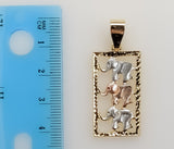Plated Tri-Color Elephant Pendant