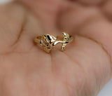 Plated Adjustable Dainty Rose Flower Ring