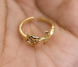 Plated Adjustable Dainty Rose Flower Ring