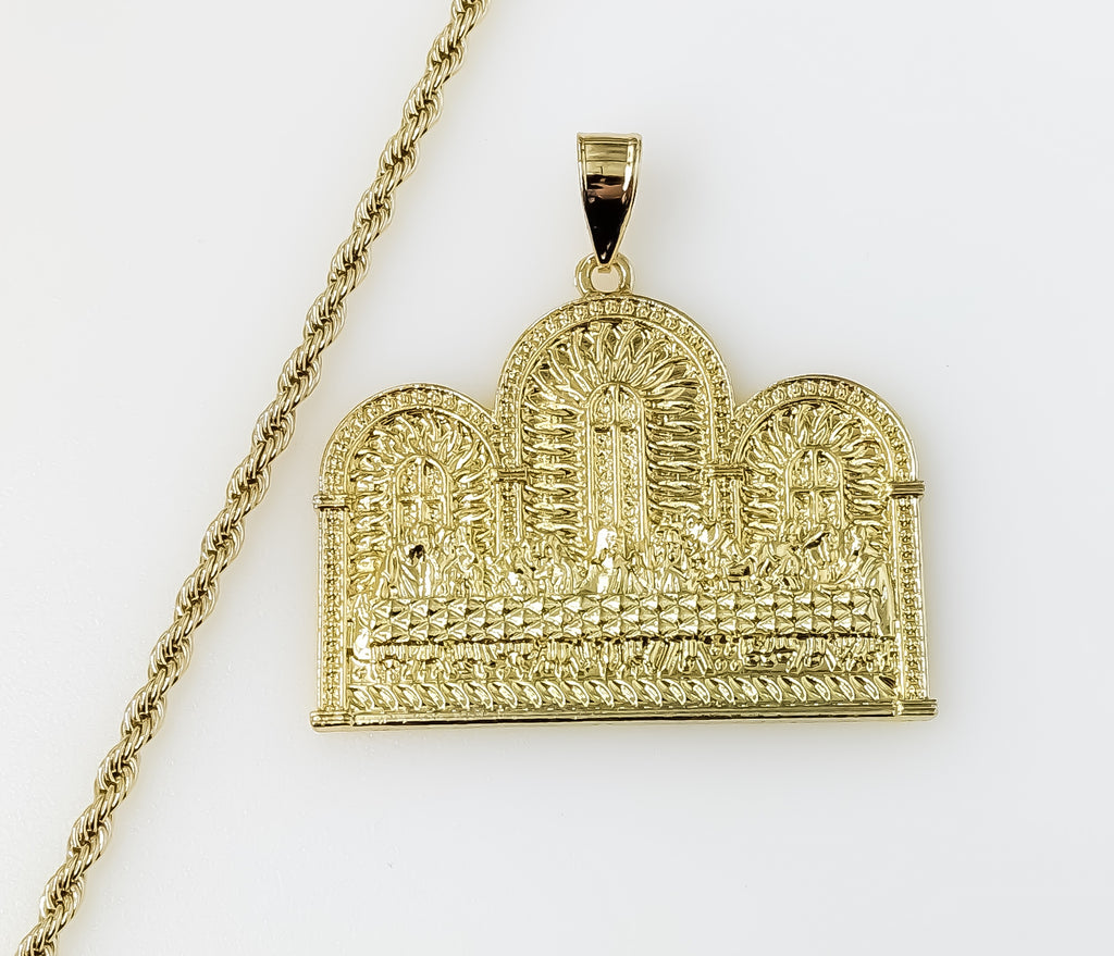 Plated The Last Supper 3mm Rope/Braided Chain Necklace