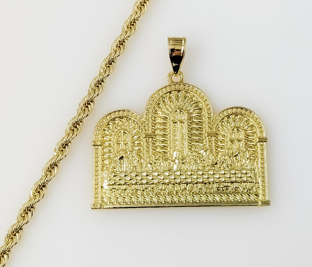 Plated The Last Supper 4mm Rope/Braided Chain Necklace