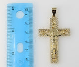 Plated Cross 4mm 14K Diamond Cut Figaro Chain Necklace