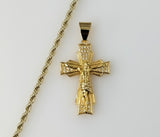 Plated Cross 3mm Rope/Braided Chain Necklace