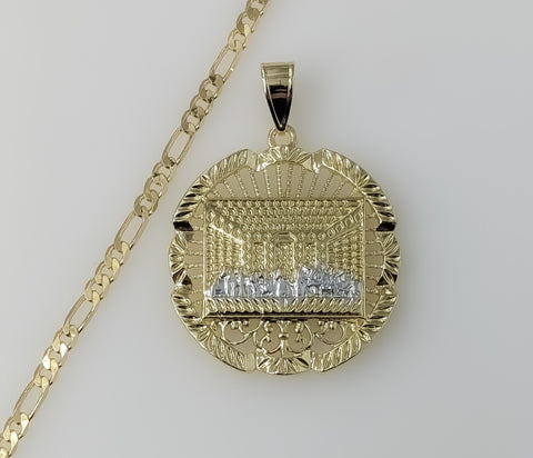 Plated The Last Supper 3mm Figaro Chain Necklace