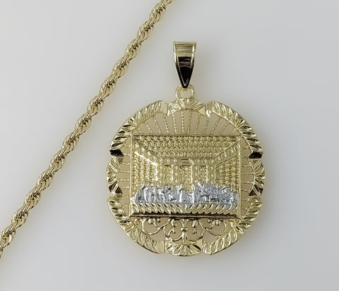 Plated The Last Supper 3mm Rope/Braided Chain Necklace