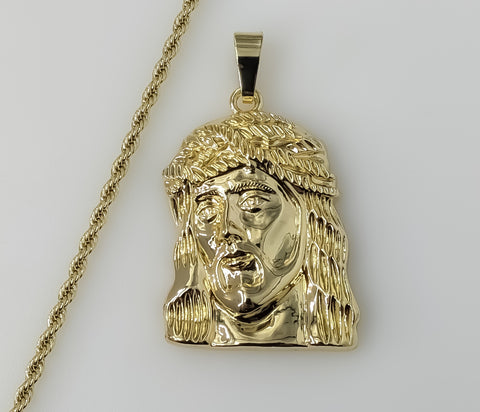 Plated Jesus 3mm Rope/Braided Chain Necklace