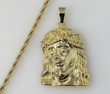 Plated Jesus 4mm Rope/Braided Chain Necklace