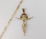 Plated Cross 3mm Figaro Chain Necklace