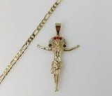 Plated Cross 4mm Figaro Chain Necklace