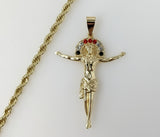 Plated Cross 4mm Rope/Braided Chain Necklace