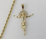 Plated Cross 4mm Rope/Braided Chain Necklace